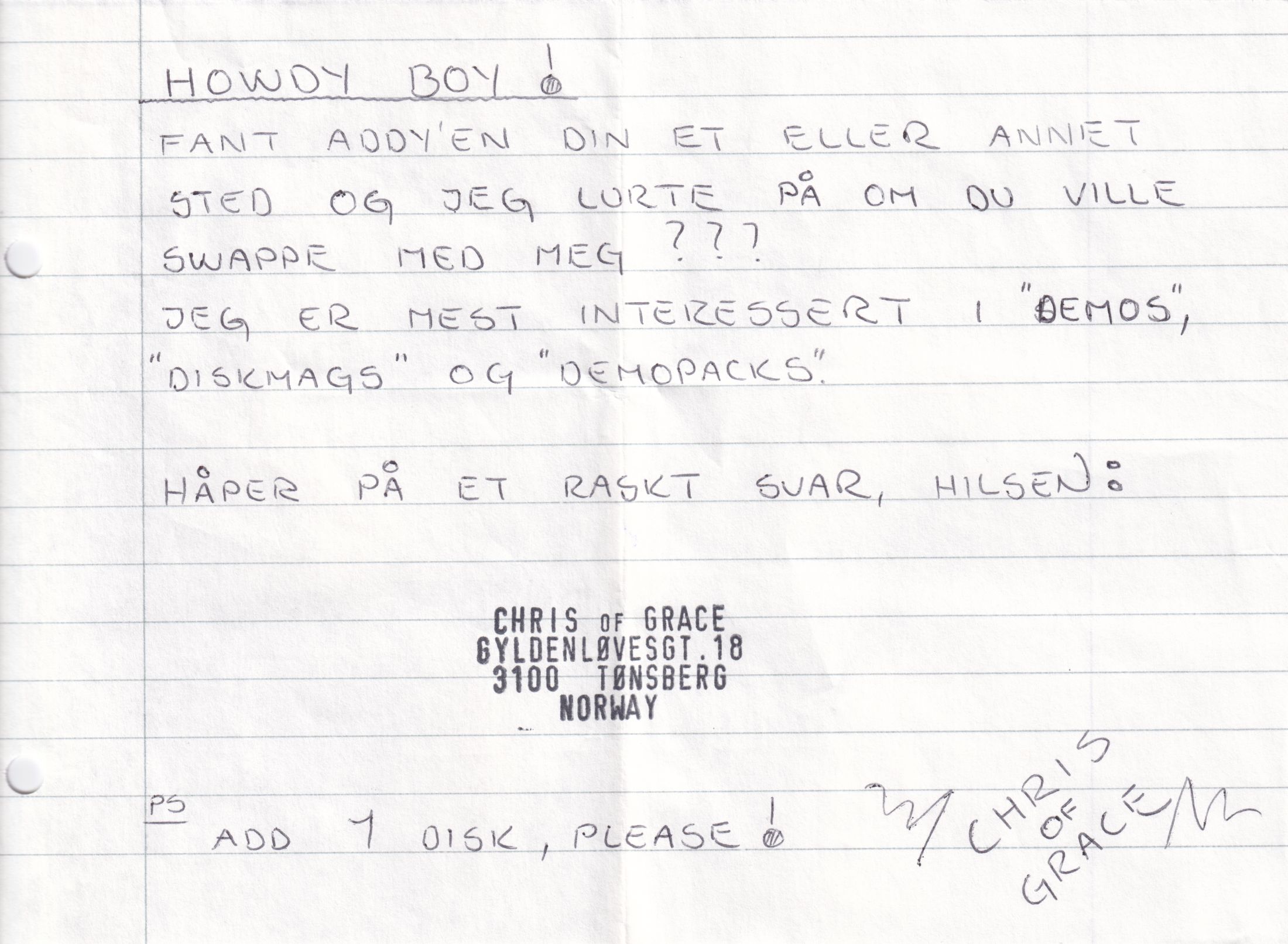 Letter 1 page A