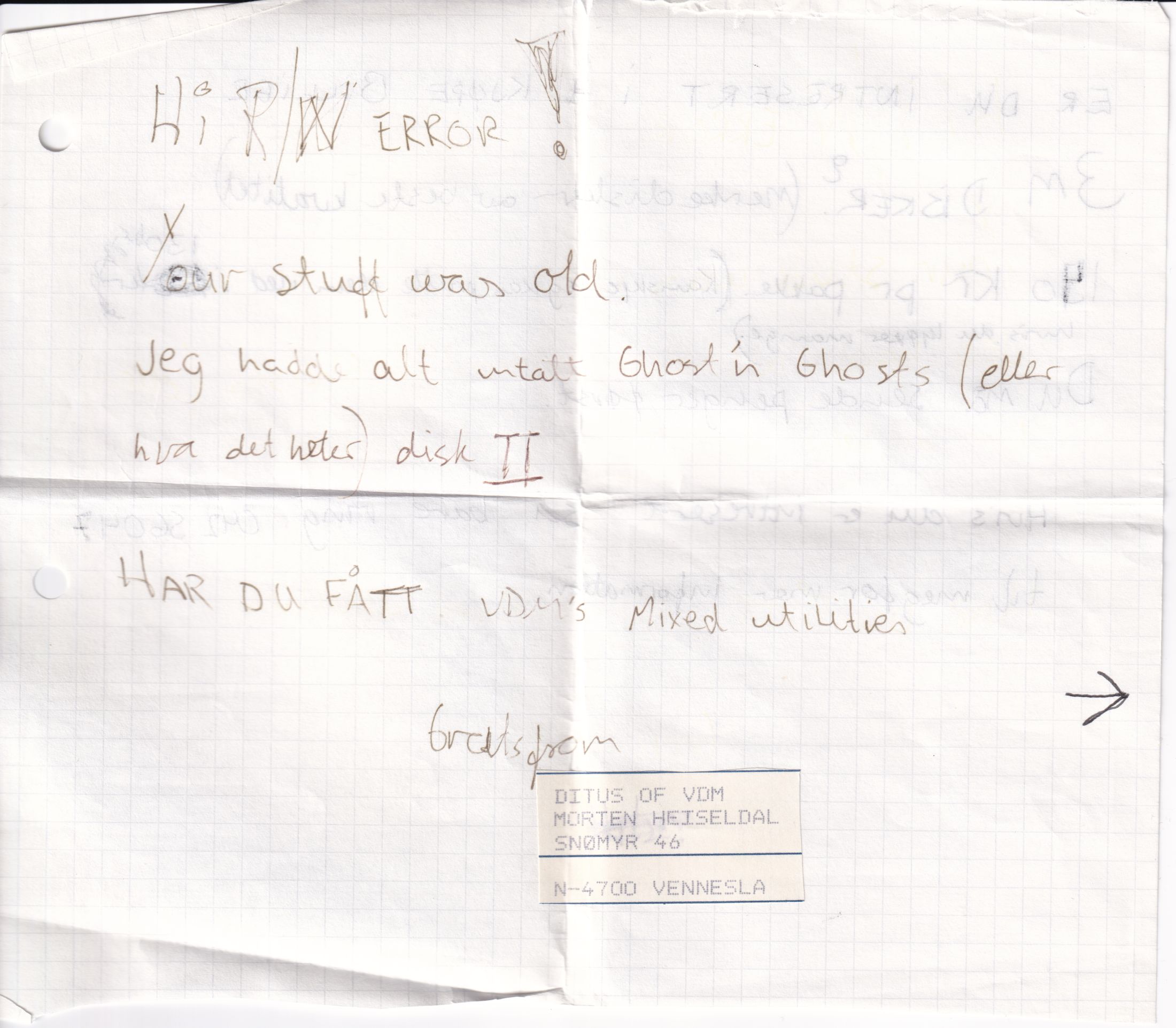 Letter 1 page A