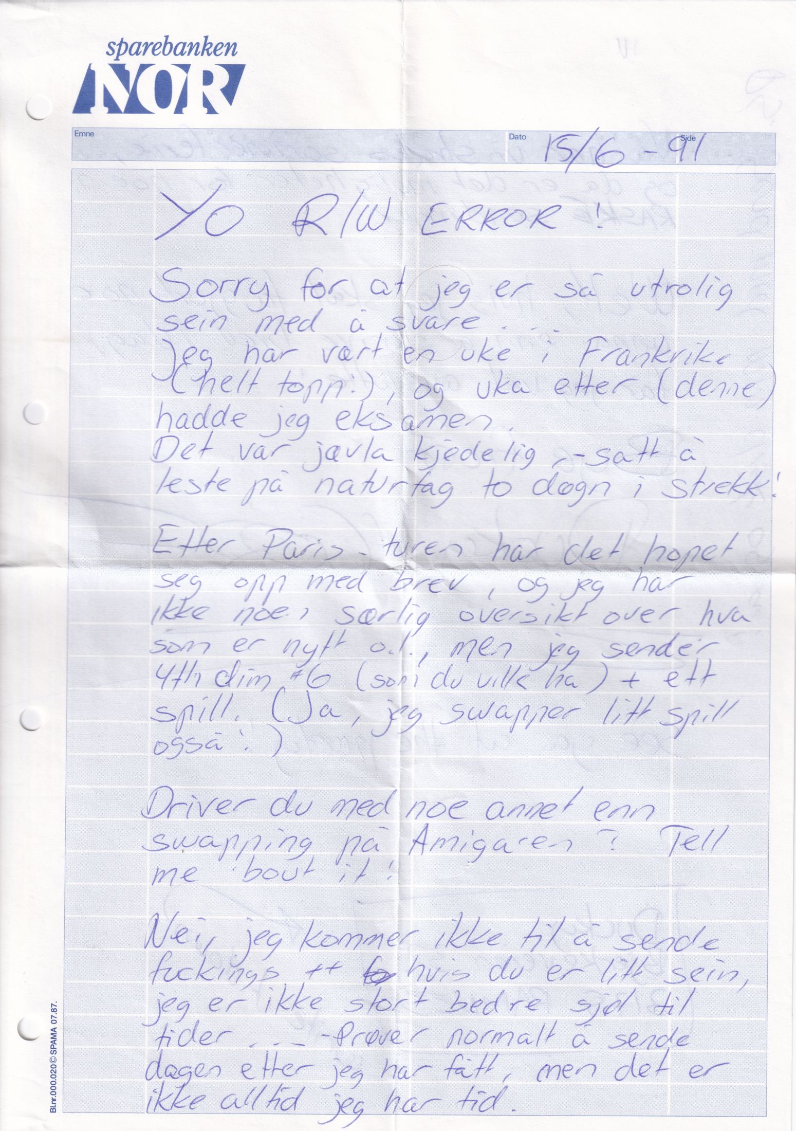 Letter 1 page A