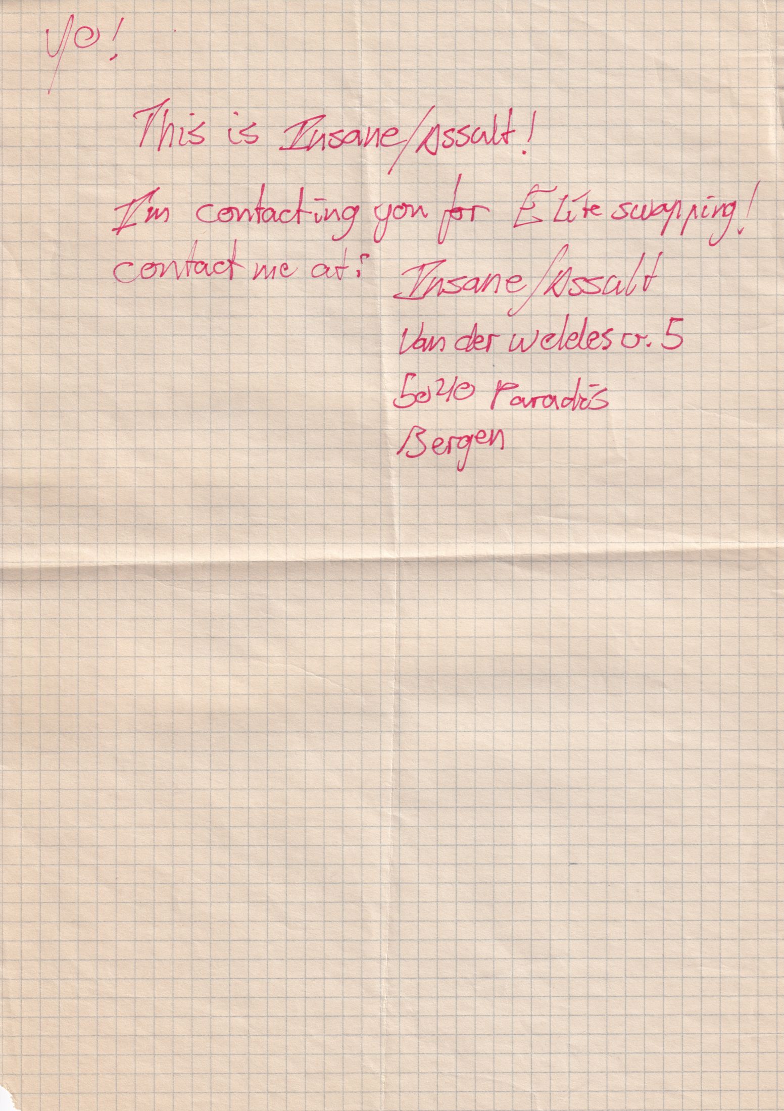 Letter 1 page A