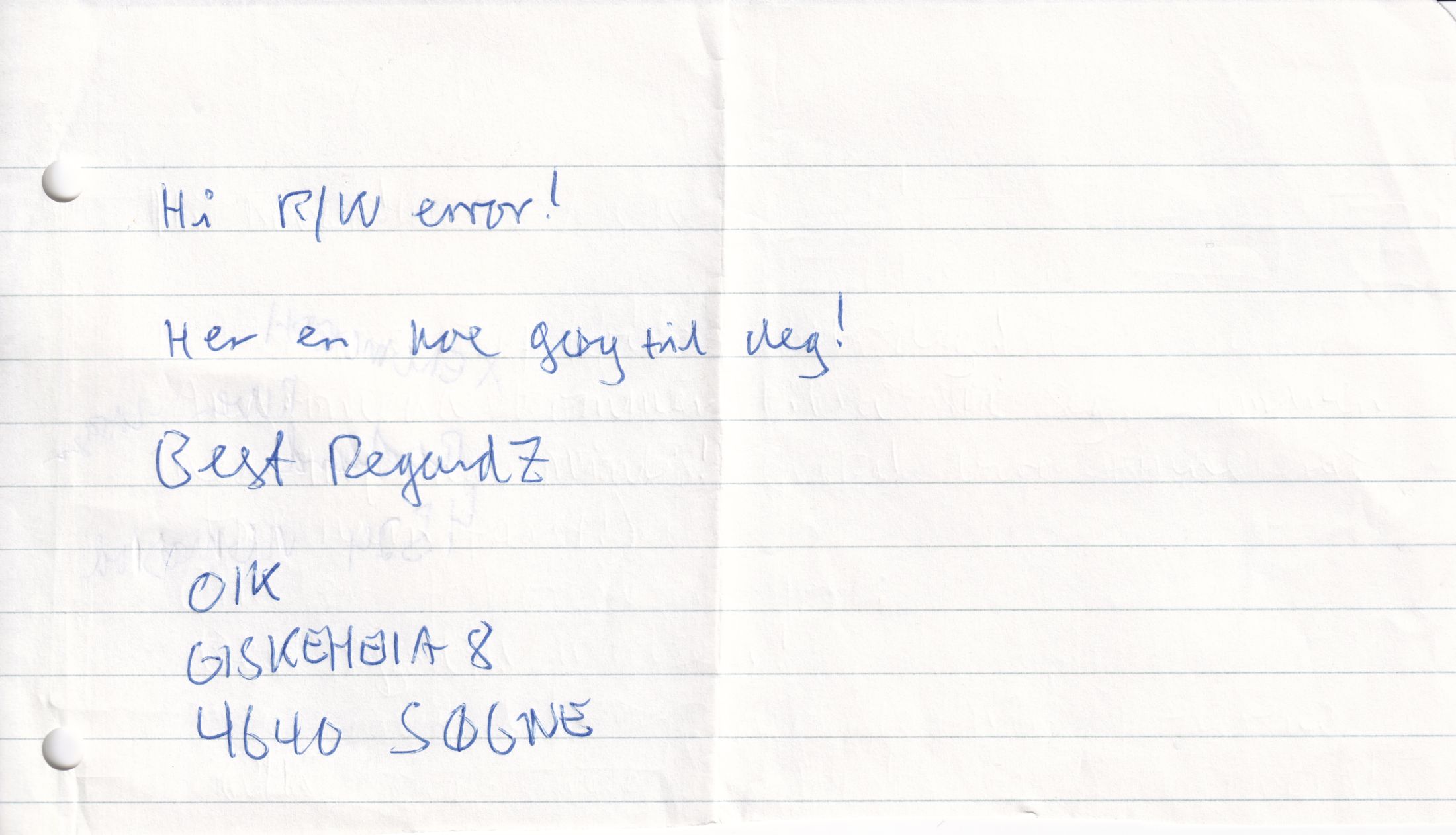 Letter 1 page A