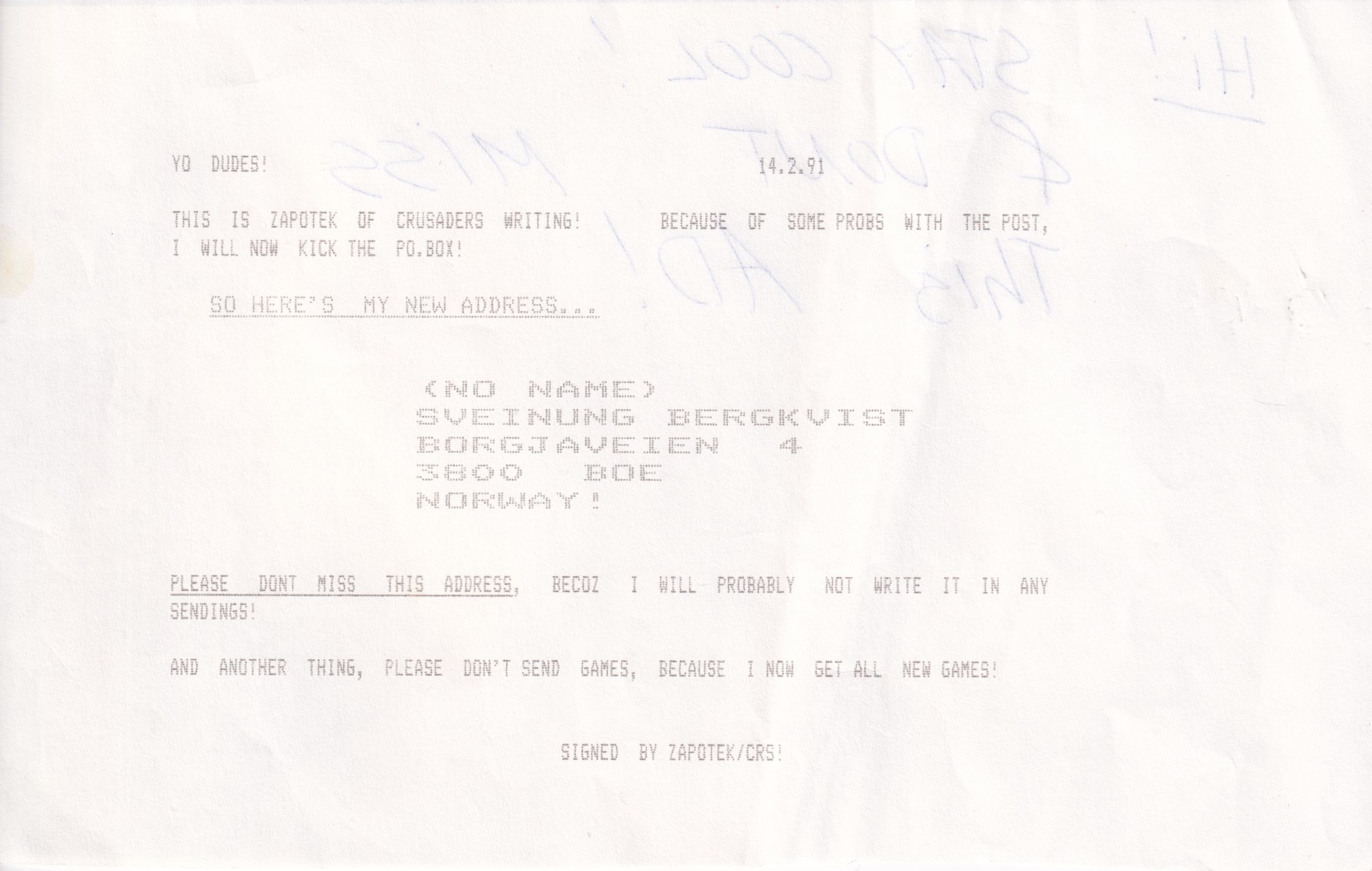 Letter 1 page A